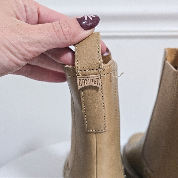 Camper Milah beige Chelsea leather boots size 38 - Picture 6 of 11